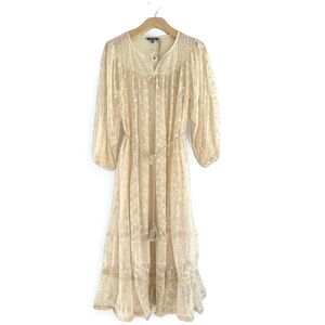 Anthropologie Lace Dress by Blue Tassel Cream antique inspired Boho Wedding